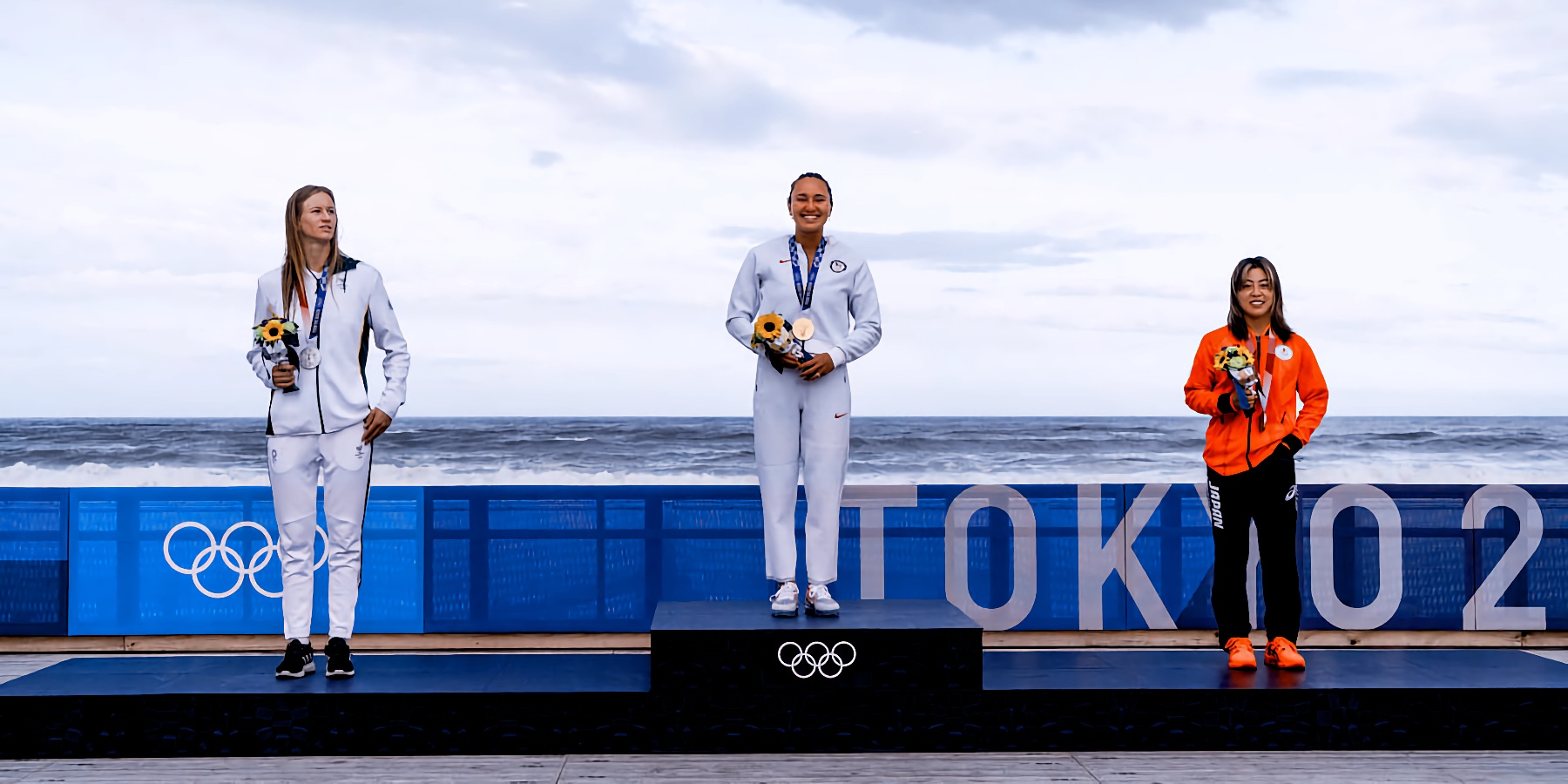 Surfing's first women's Olympic medalists