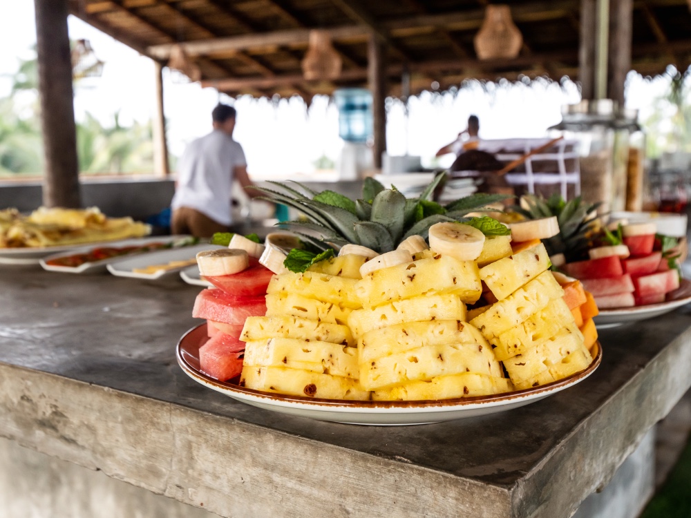 Healthy food at the surf camp in Sri Lanka